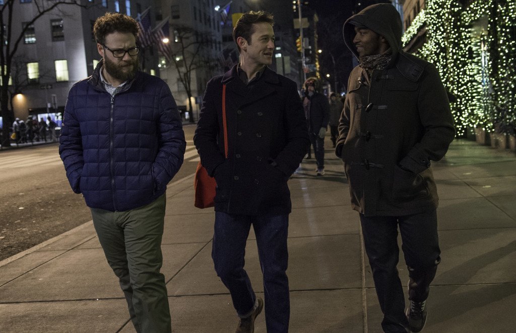L-r, Seth Rogen, Joseph Gordon-Levitt and Anthony Mackie star in Columbia Pictures' "The NIght Before."